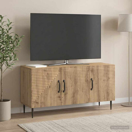 Vidaxl tv-kast 99 x 34,5 x 50 cm artisanaal eiken bewerkt hout