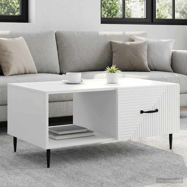 Vidaxl salontafel wit 90 x 50 x 40 cm bewerkt hout
