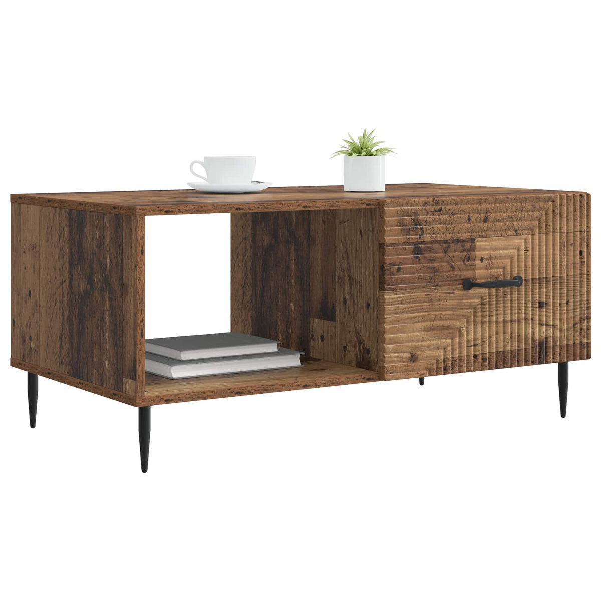 Vidaxl salontafel oud hout 90 x 50 x 40 cm bewerkt hout