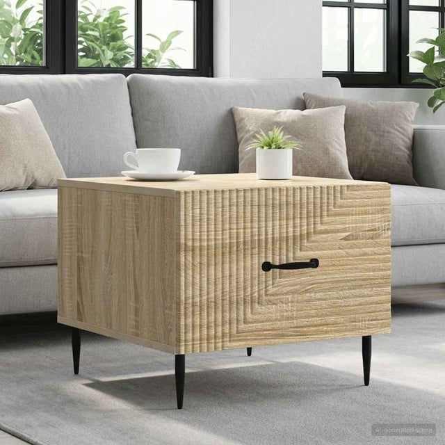 Vidaxl salontafel met lade sonoma eiken 49 x 50 x 40 cm bewerkt hout