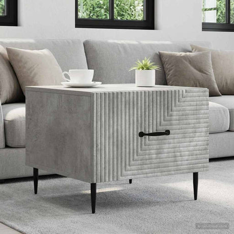 Vidaxl salontafel met lade betongrijs 49 x 50 x 40 cm bewerkt hout