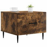 Vidaxl salontafel met lade gerookt eiken 49 x 50 x 40 cm bewerkt hout