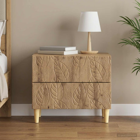 Vidaxl nachtkastje artisanaal eiken 62 x 34,5 x 48 cm bewerkt hout