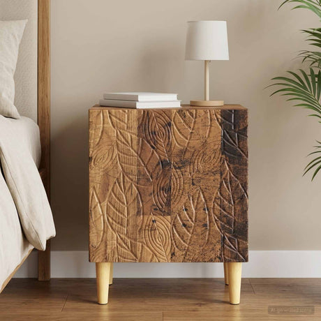Vidaxl nachtkastje oud hout 43 x 34,5 x 50 cm bewerkt hout