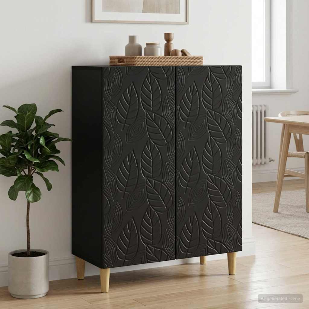 Vidaxl dressoir zwart 66 x 34,5 x 90 cm bewerkt hout