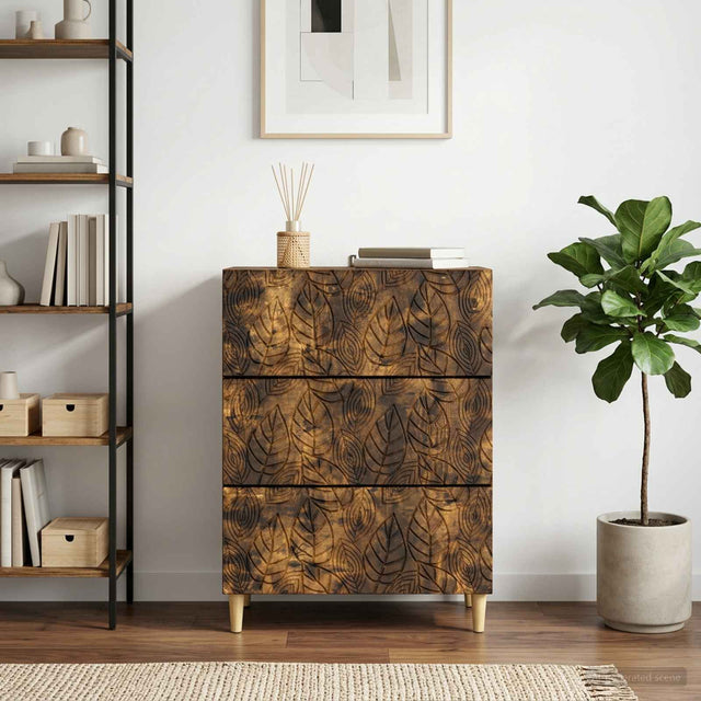 Vidaxl ladenkast gerookt eiken 66 x 34,5 x 90 cm bewerkt hout