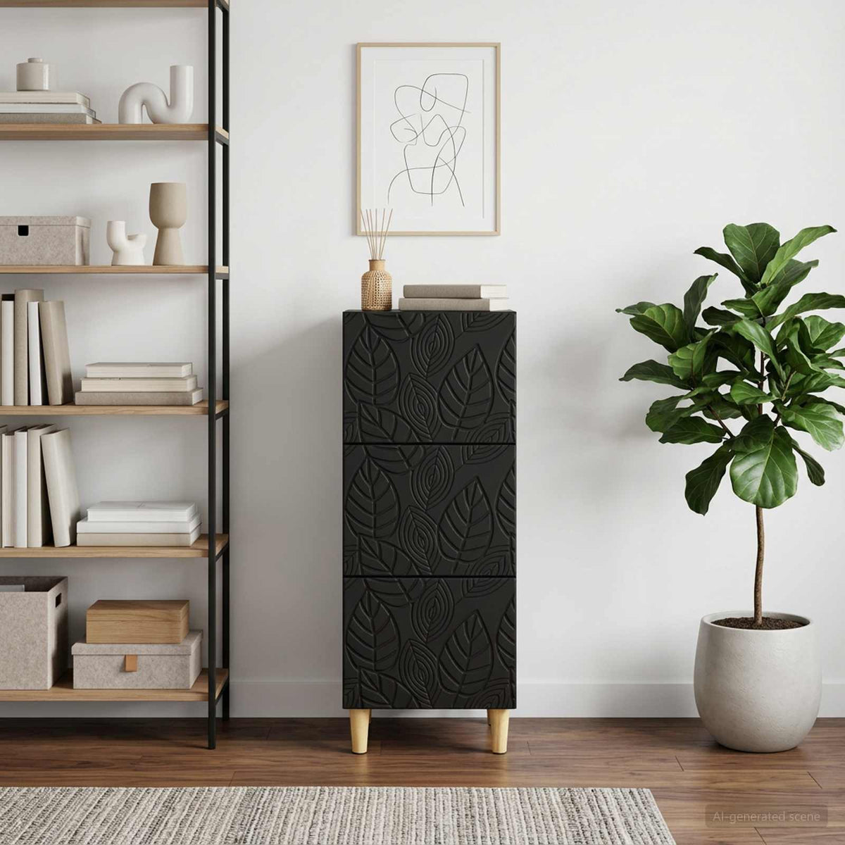 Vidaxl ladenkast zwart 33 x 34,5 x 90 cm bewerkt hout
