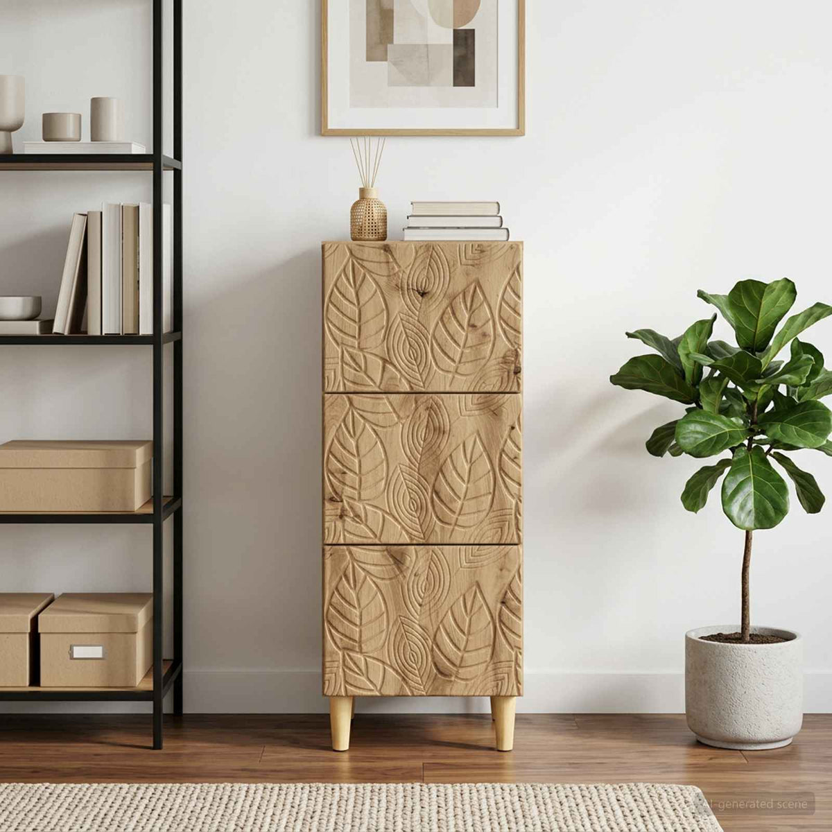 Vidaxl ladenkast 33 x 34,5 x 90 cm bewerkt hout artisanaal eiken