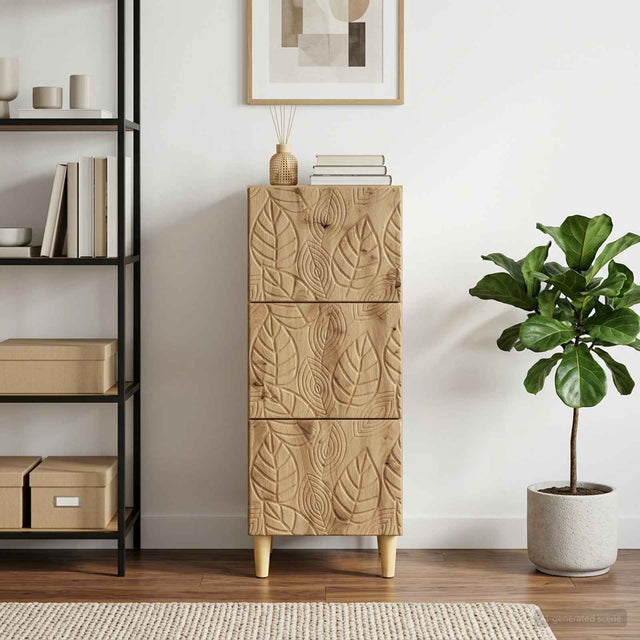 Vidaxl ladenkast 33 x 34,5 x 90 cm bewerkt hout artisanaal eiken