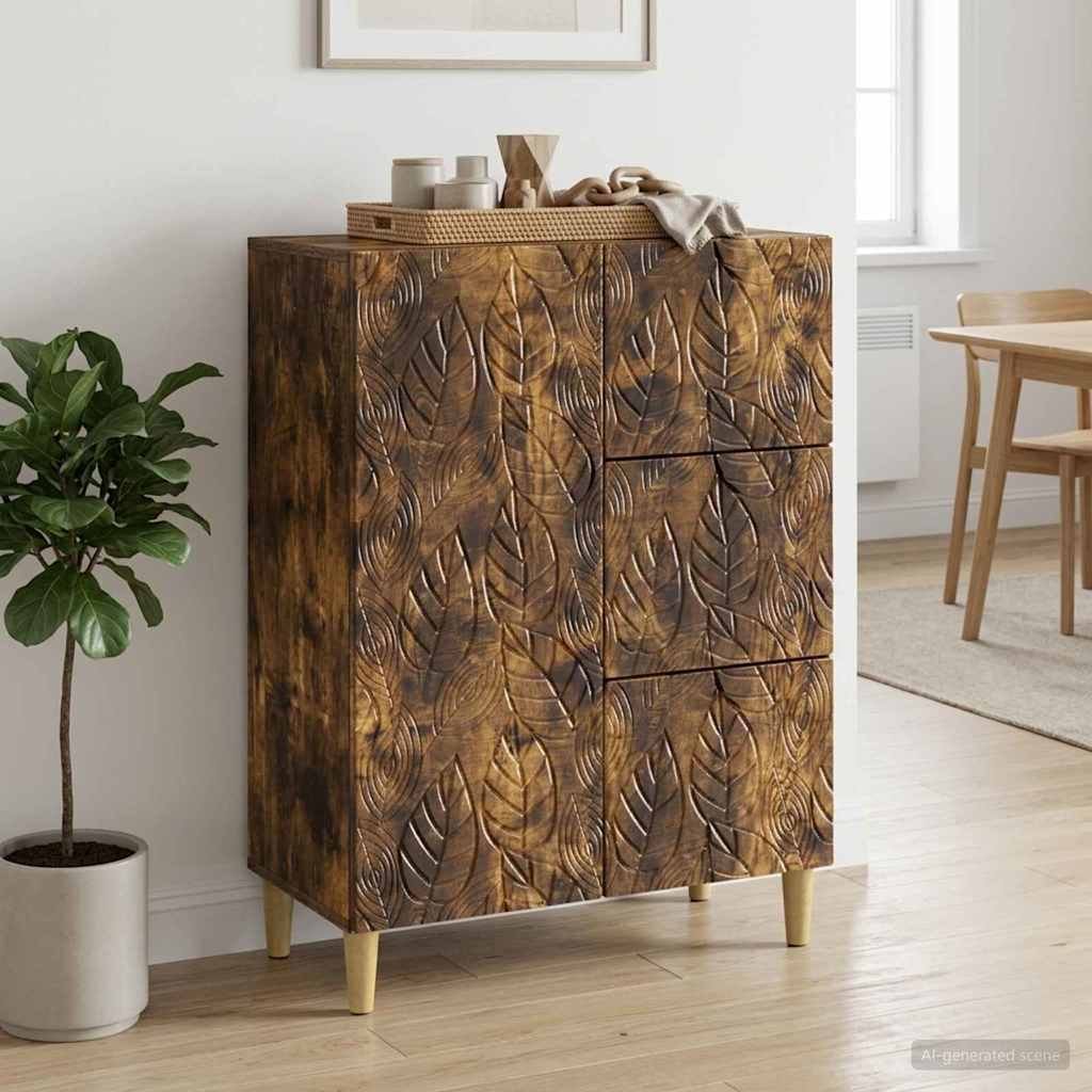 Vidaxl dressoir gerookt eiken 66 x 34,5 x 90 cm bewerkt hout