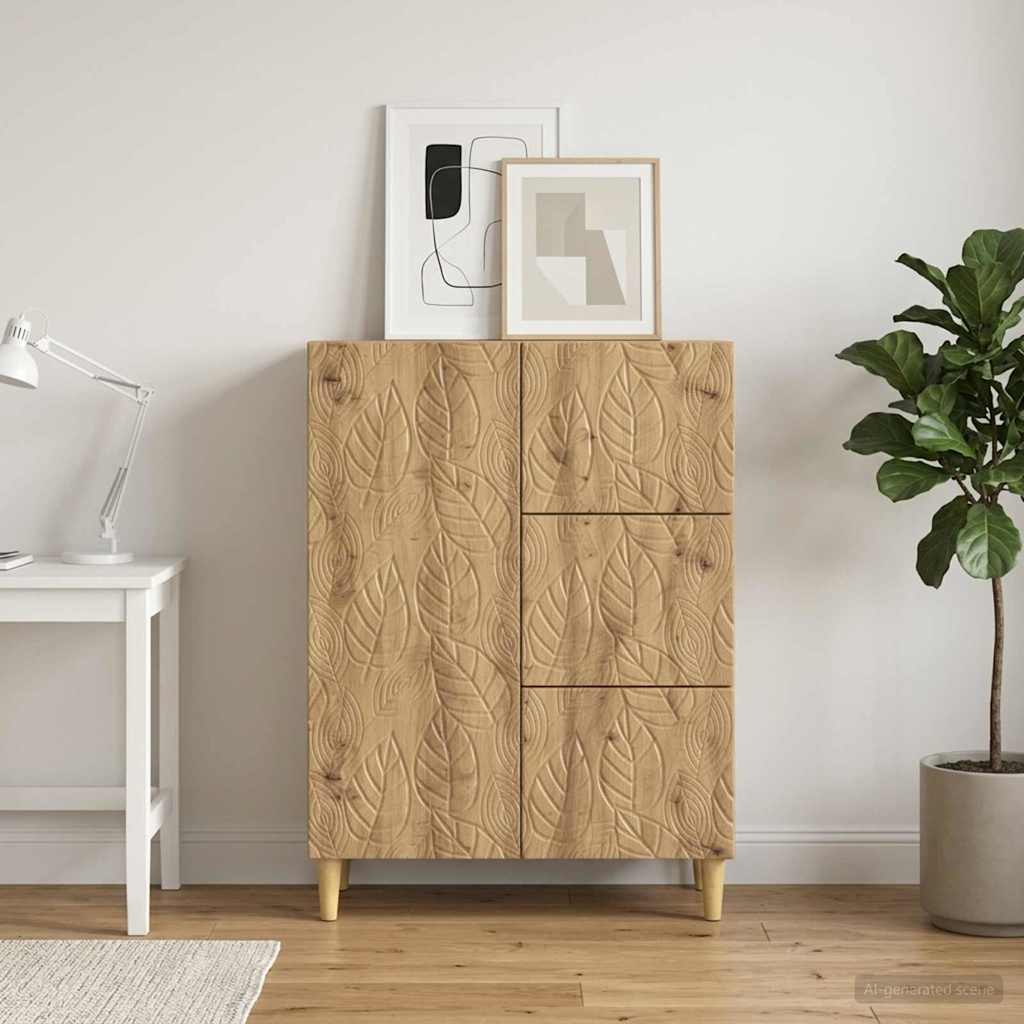 Vidaxl dressoir artisanaal eiken 66 x 34,5 x 90 cm bewerkt hout