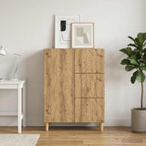 Vidaxl dressoir artisanaal eiken 66 x 34,5 x 90 cm bewerkt hout