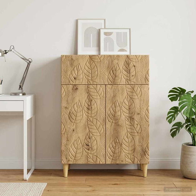 Vidaxl dressoir artisanaal eiken 66 x 34,5 x 90 cm bewerkt hout