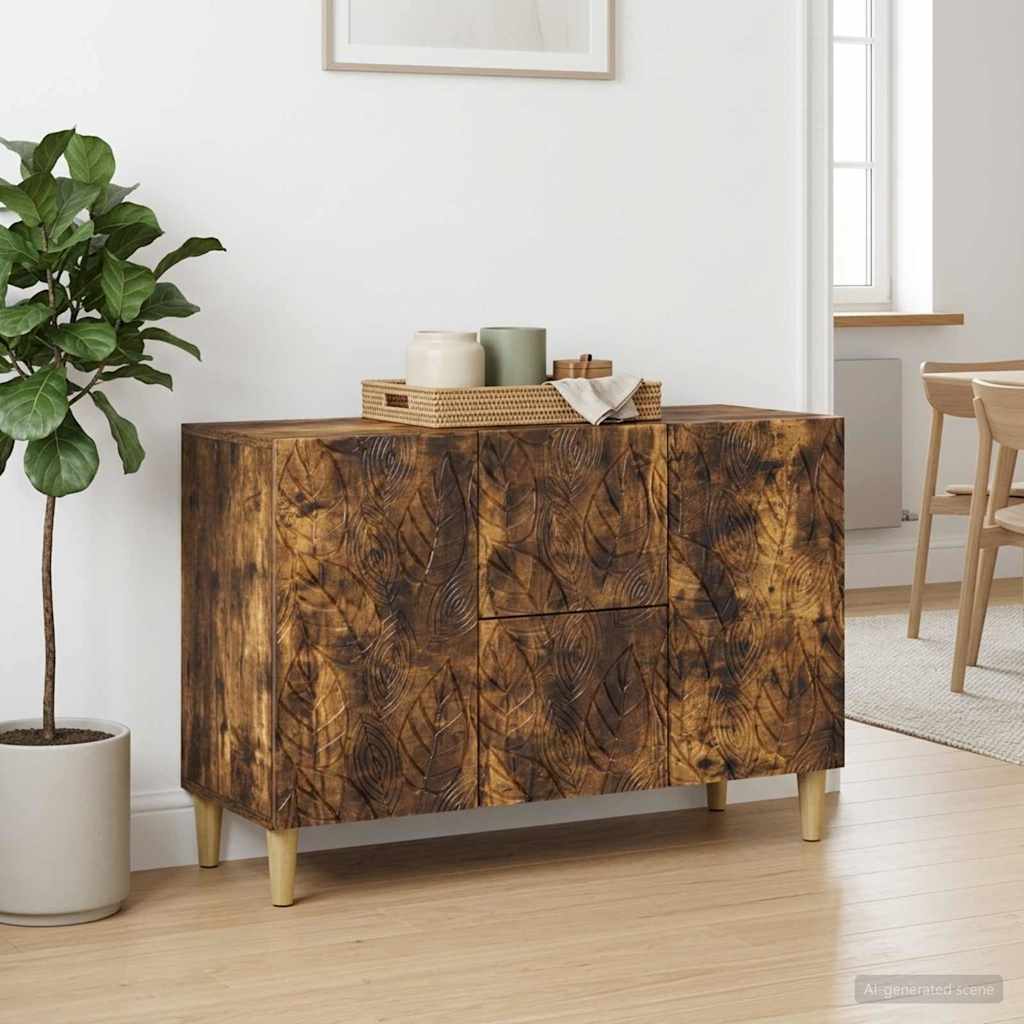 Vidaxl dressoir gerookt eiken 89 x 34,5 x 60 cm bewerkt hout