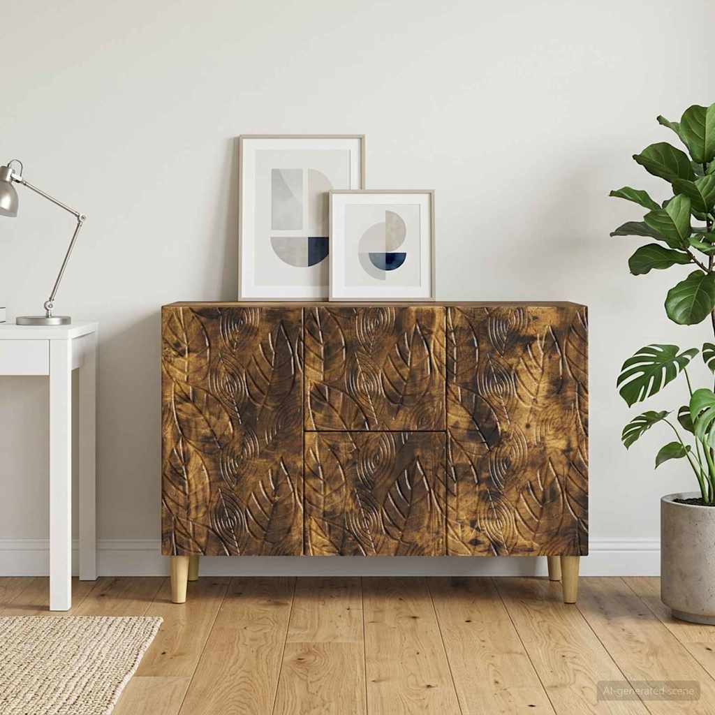 Vidaxl dressoir gerookt eiken 89 x 34,5 x 60 cm bewerkt hout