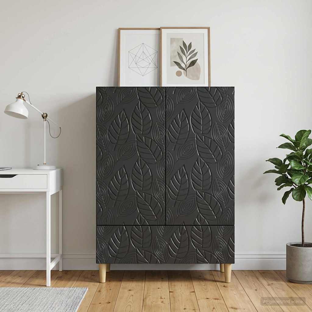 Vidaxl dressoir zwart 66 x 34,5 x 95 cm bewerkt hout