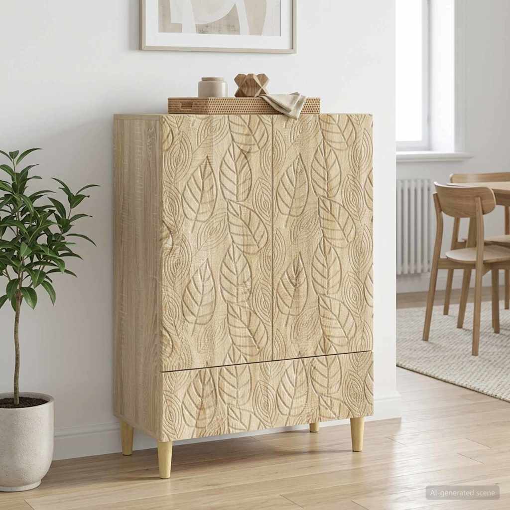 Vidaxl dressoir sonoma eiken 66 x 34,5 x 95 cm bewerkt hout