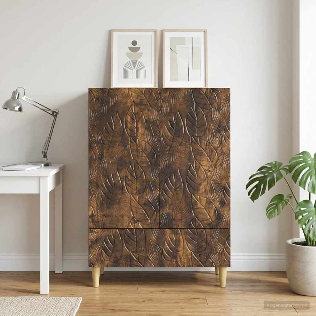 Vidaxl dressoir gerookt eiken 66 x 34,5 x 95 cm bewerkt hout