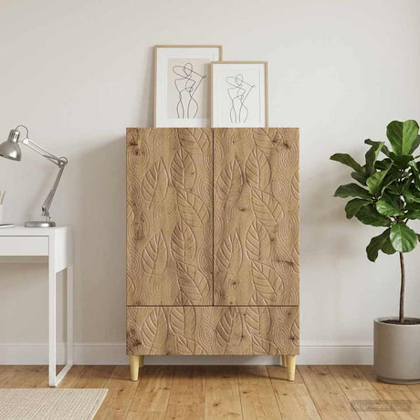 Vidaxl dressoir artisanaal eiken 66 x 34,5 x 95 cm bewerkt hout