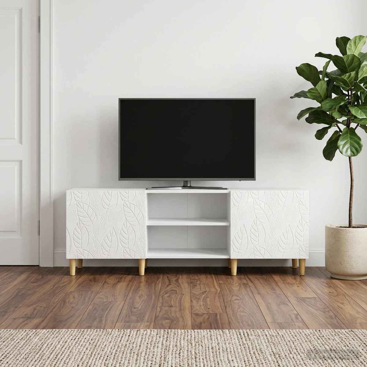 Vidaxl tv-kast 150 x 31 x 50 cm hoogglans wit bewerkt hout