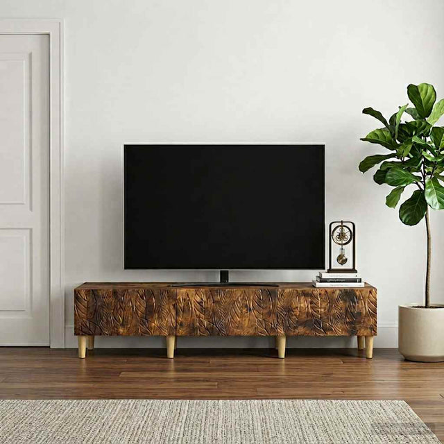 Vidaxl tv-kast 147 x 34,5 x 30 cm gerookt eiken bewerkt hout