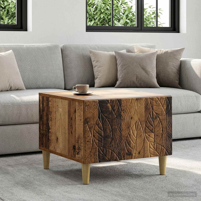 Vidaxl salontafel oud hout 50 x 49 x 40 cm bewerkt hout
