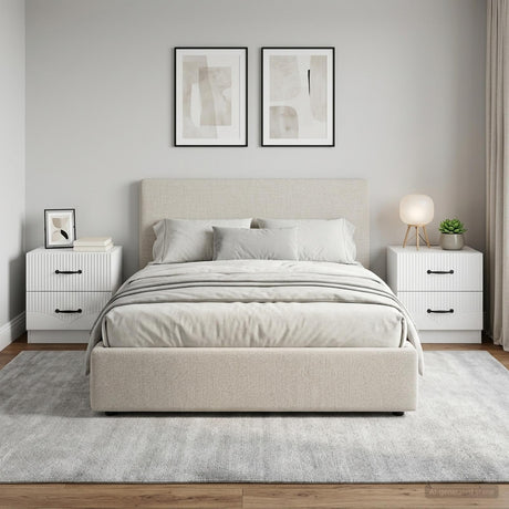 Vidaxl nachtkastje 2 st wit 43 x 34,5 x 44,5 cm bewerkt hout
