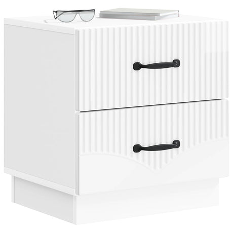 Vidaxl nachtkastje 2 st hoogglans wit 43 x 34,5 x 44,5 cm bewerkt hout