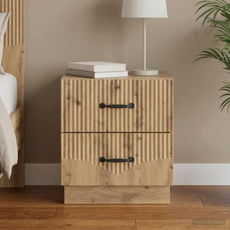 Vidaxl nachtkastje artisanaal eiken 43 x 34,5 x 44,5 cm bewerkt hout