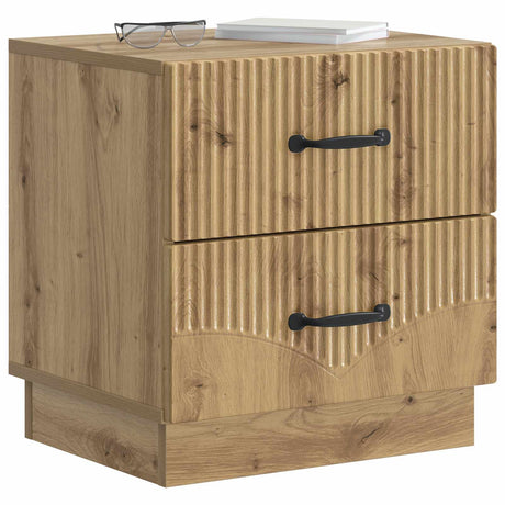Vidaxl nachtkastje artisanaal eiken 43 x 34,5 x 44,5 cm bewerkt hout