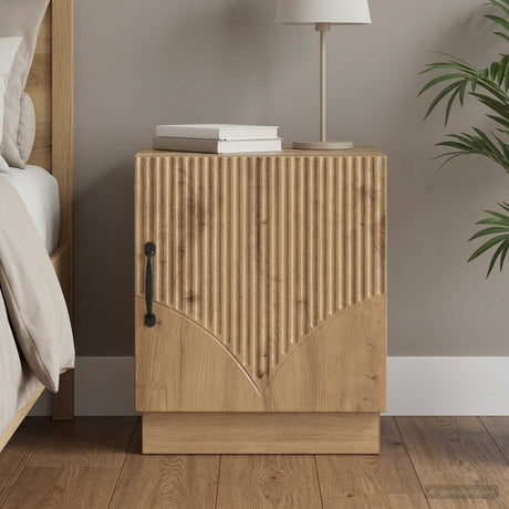 Vidaxl nachtkastje artisanaal eiken 43 x 34,5 x 47 cm bewerkt hout