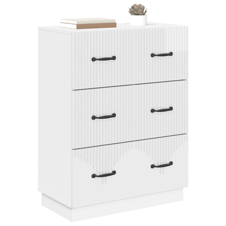 Vidaxl ladenkast hoogglans wit 66 x 34,5 x 87 cm bewerkt hout