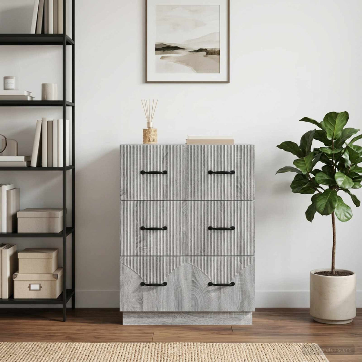 Vidaxl ladenkast grijs sonoma 66 x 34,5 x 87 cm bewerkt hout