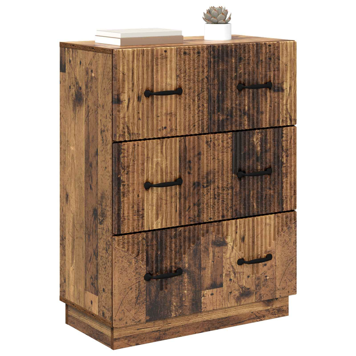 Vidaxl ladenkast oud hout 66 x 34,5 x 87 cm bewerkt hout