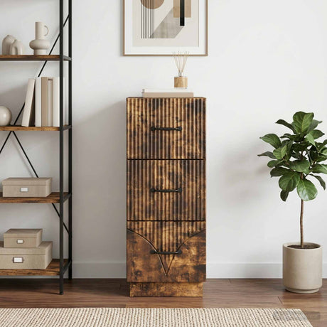 Vidaxl ladenkast 33 x 34,5 x 87 cm bewerkt hout gerookt eiken