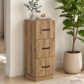 Vidaxl ladenkast 33 x 34,5 x 87 cm bewerkt hout artisanaal eiken