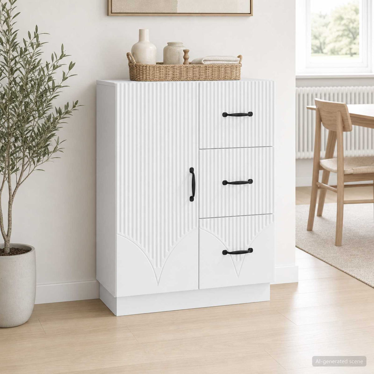 Vidaxl dressoir wit 66 x 34,5 x 87 cm bewerkt hout