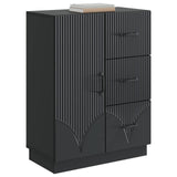 Vidaxl dressoir met lade zwart 66 x 34,5 x 87 cm bewerkt hout