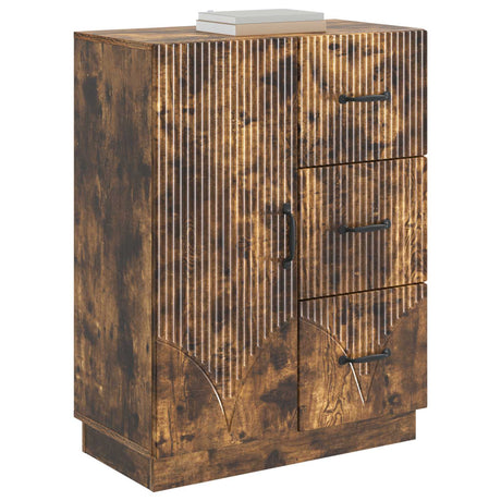 Vidaxl dressoir met lade gerookt eiken 66 x 34,5 x 87 cm bewerkt hout