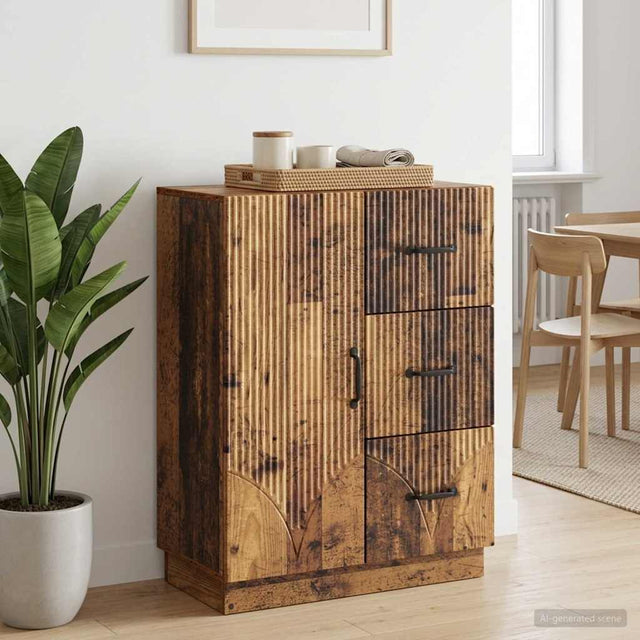 Vidaxl dressoir met lade oud hout 66 x 34,5 x 87 cm bewerkt hout