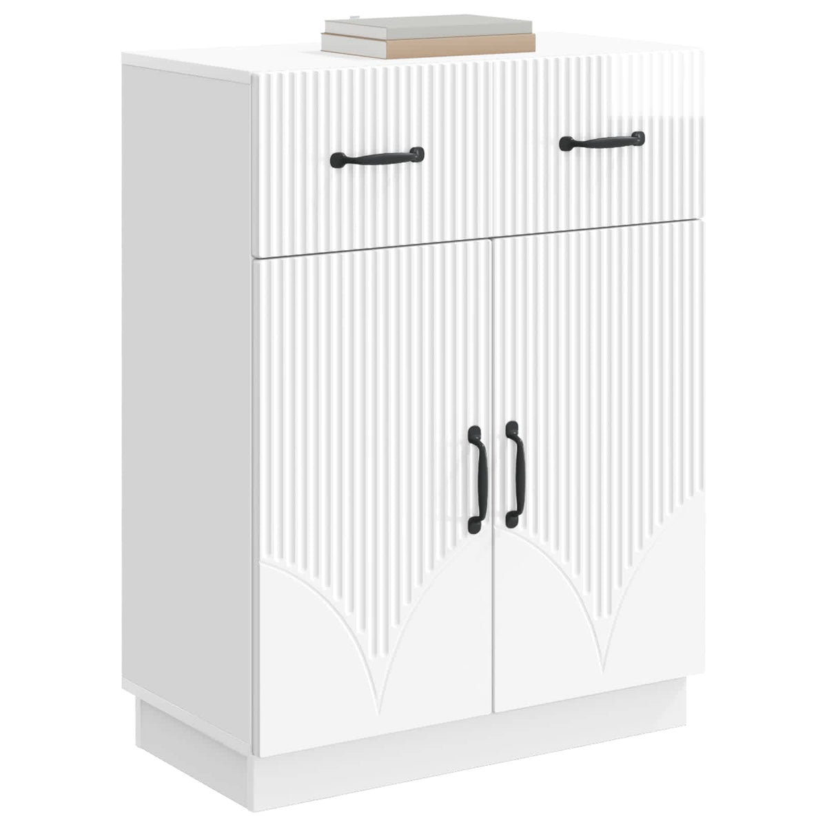 Vidaxl dressoir met lade hoogglans wit 66 x 34,5 x 87 cm bewerkt hout