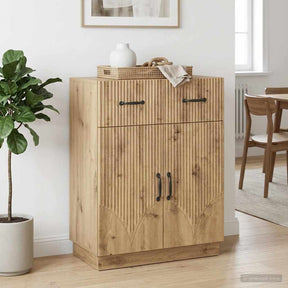 Vidaxl dressoir artisanaal eiken 66 x 34,5 x 87 cm bewerkt hout