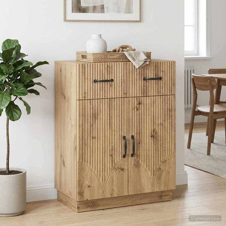 Vidaxl dressoir artisanaal eiken 66 x 34,5 x 87 cm bewerkt hout