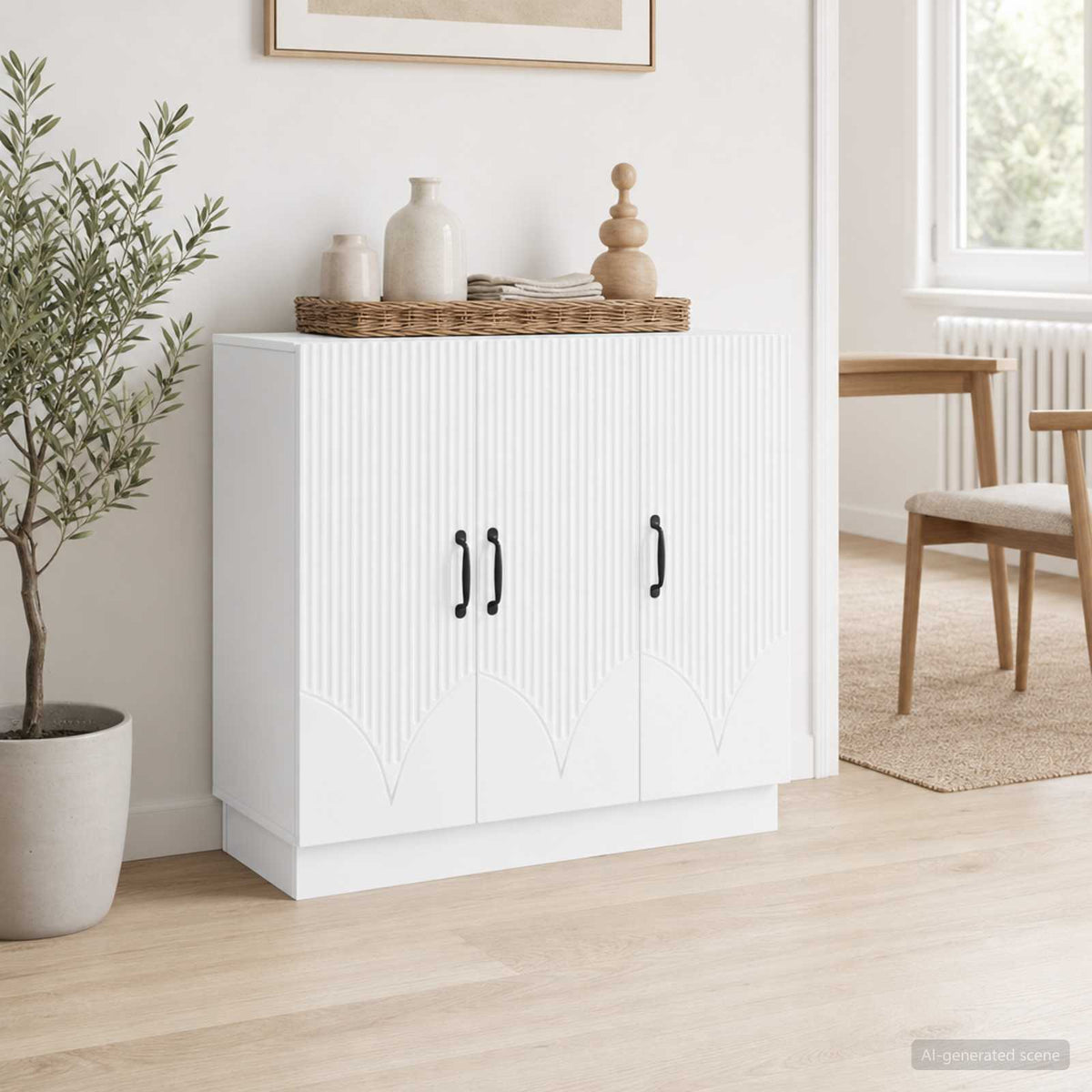 Vidaxl dressoir wit 89 x 34,5 x 77 cm bewerkt hout