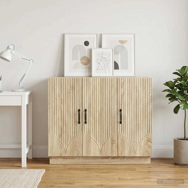 Vidaxl dressoir sonoma eiken 89 x 34,5 x 77 cm bewerkt hout
