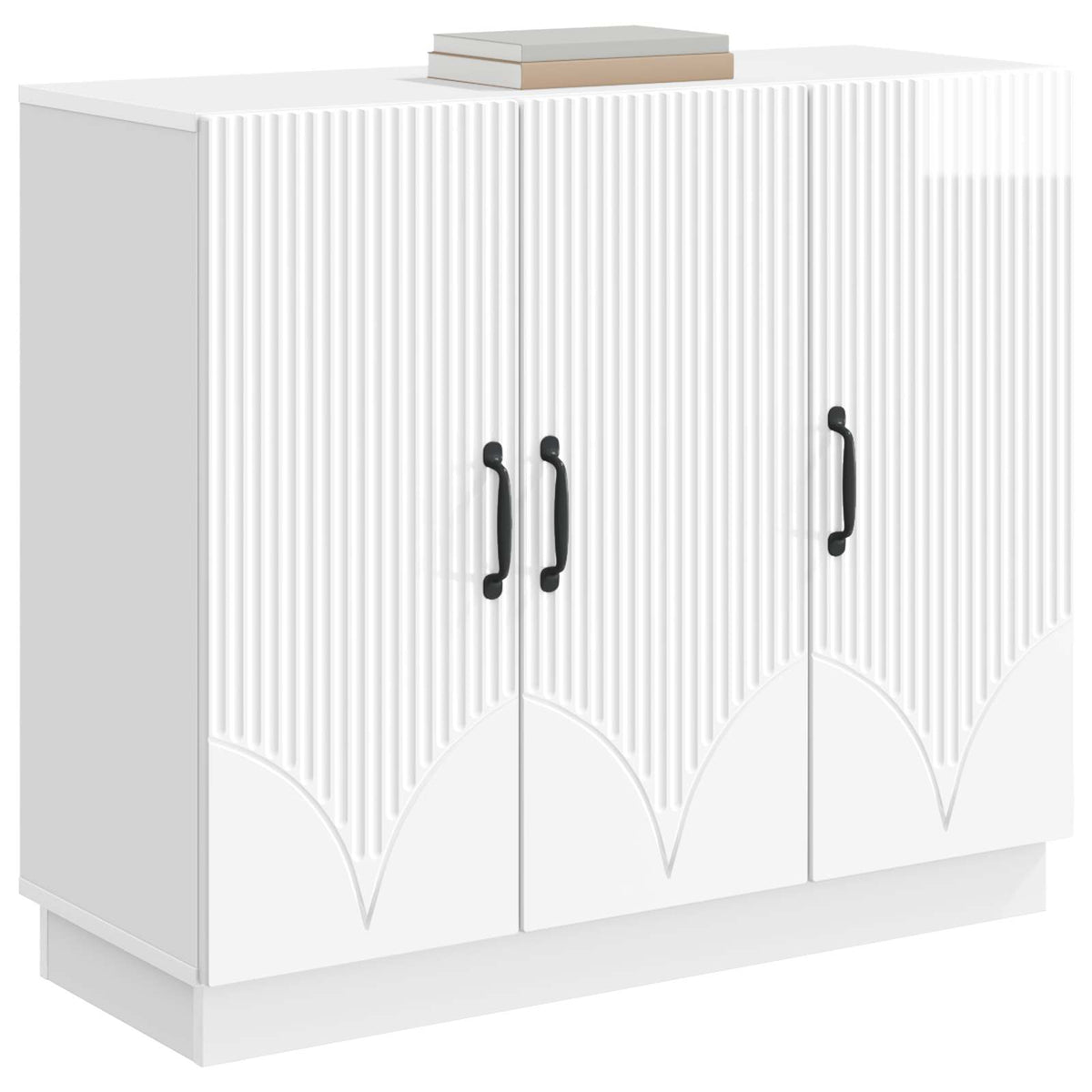 Vidaxl dressoir hoogglans wit 89 x 34,5 x 77 cm bewerkt hout