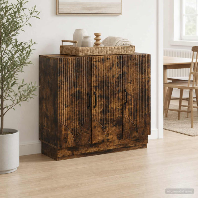 Vidaxl dressoir gerookt eiken 89 x 34,5 x 77 cm bewerkt hout