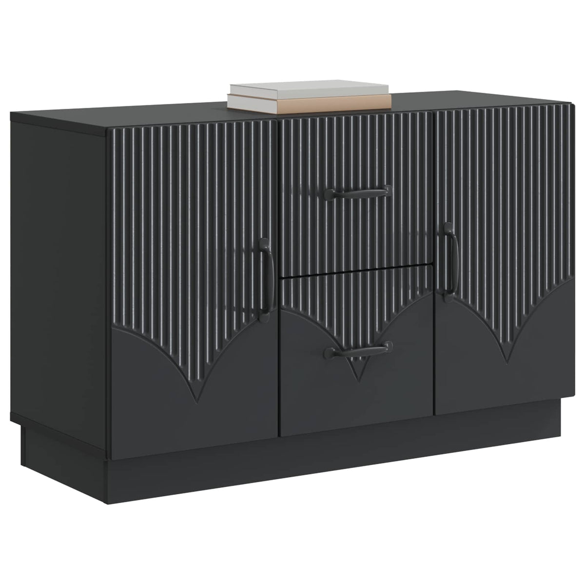 Vidaxl dressoir met lade zwart 89 x 34,5 x 57 cm bewerkt hout