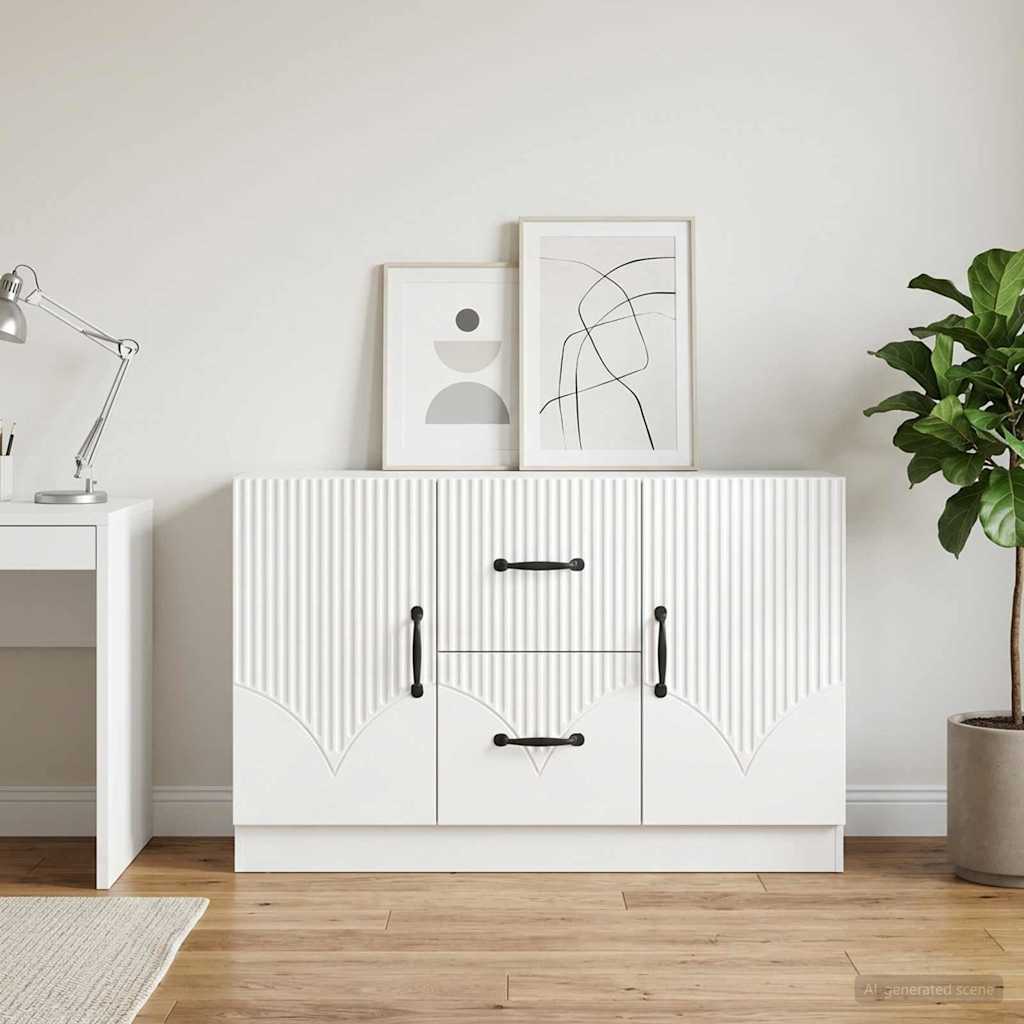 Vidaxl dressoir met lade hoogglans wit 89 x 34,5 x 57 cm bewerkt hout