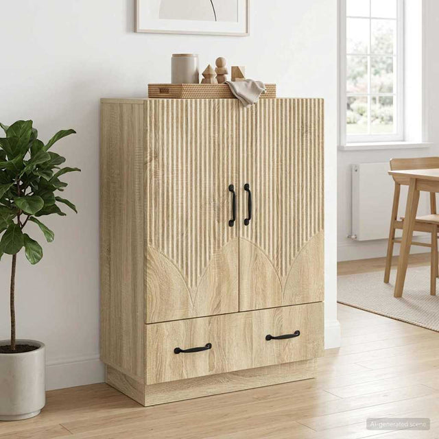 Vidaxl dressoir met lade sonoma eiken 66 x 34,5 x 92 cm bewerkt hout